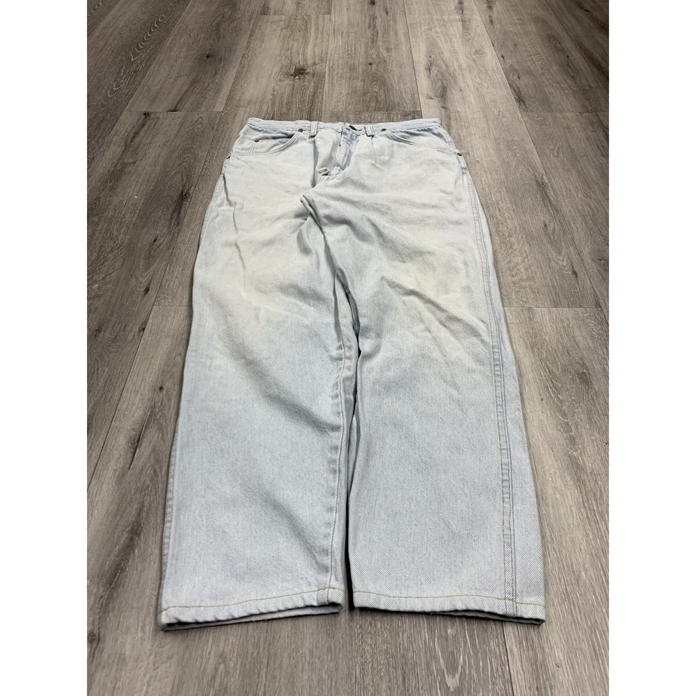 Vintage 1980s Sedgefield Super Light Wash Wide Leg Denim Jeans Size 34 USA Made